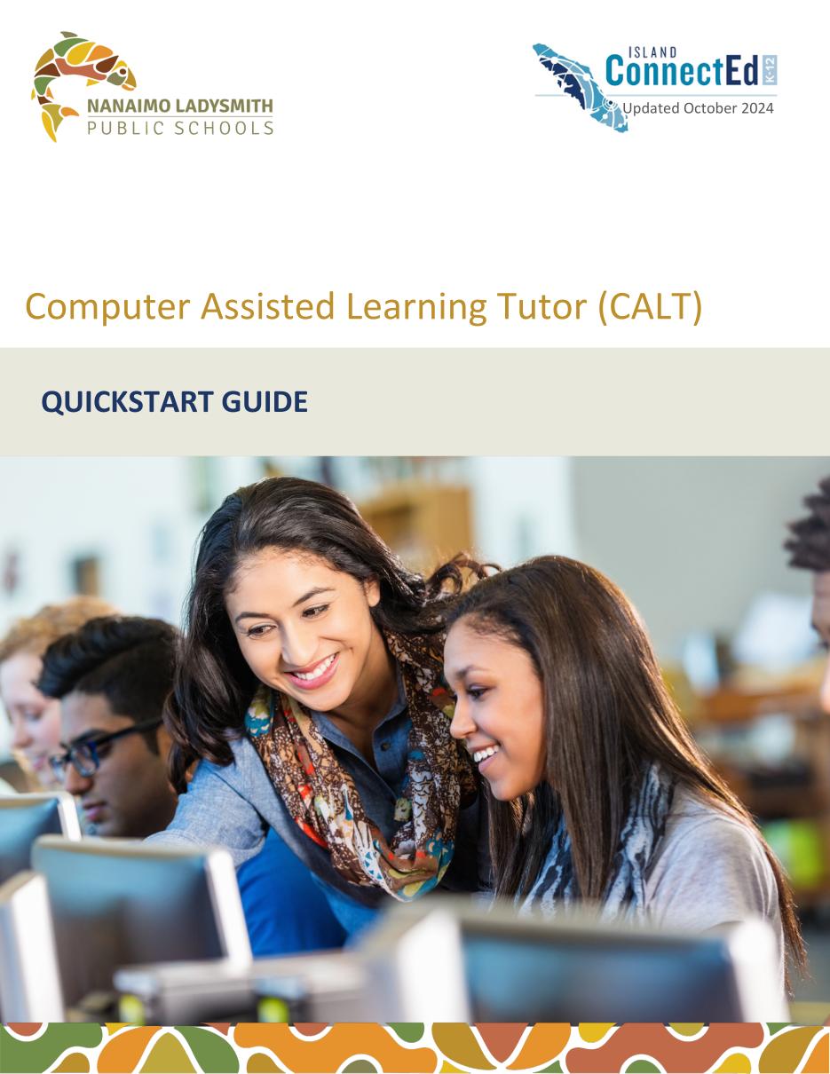 Cover of the Computer Assisted Learning Tutor Quickstart Guide